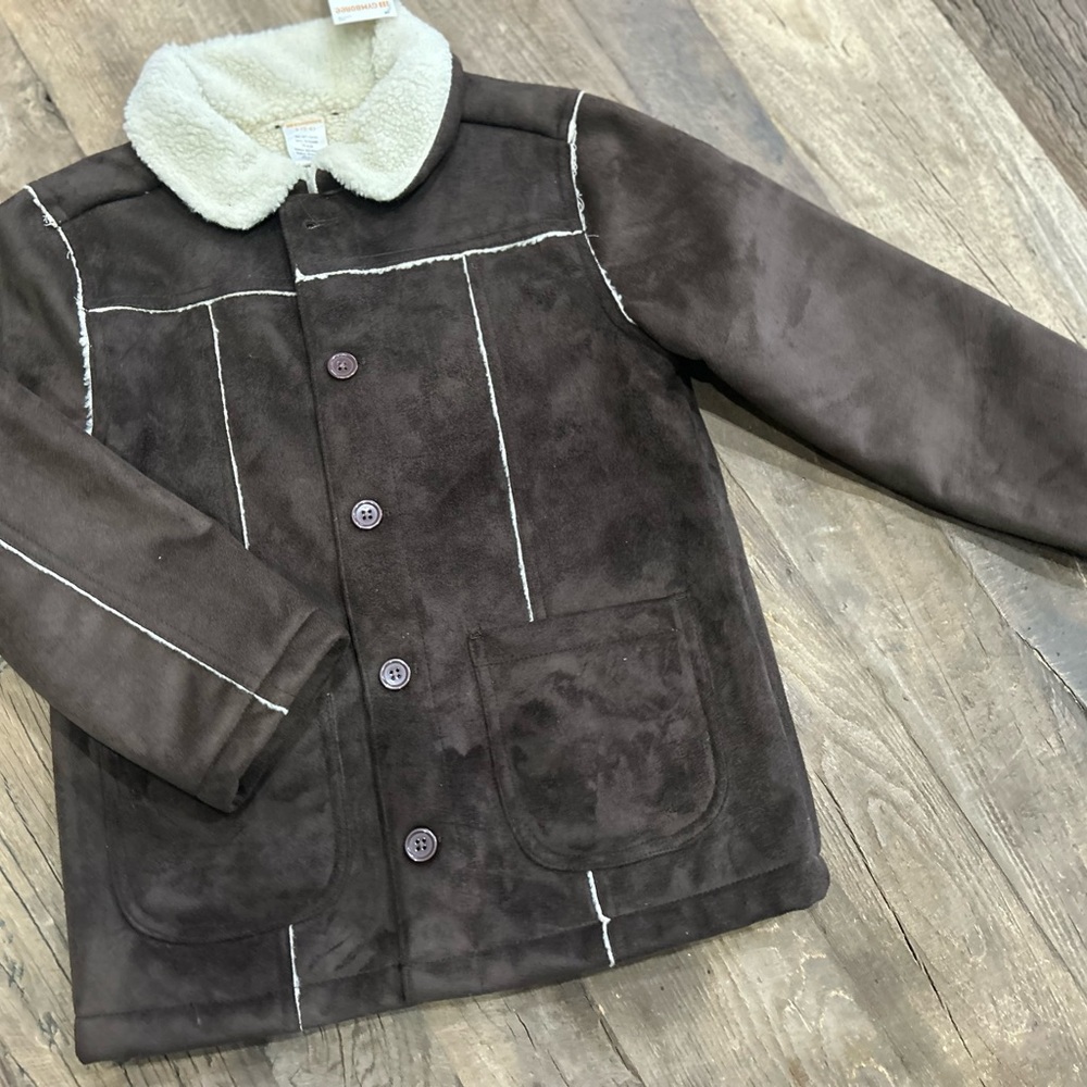GYMBOREE NWT BOYS BROWN COAT SIZE S (5-6) SMALL 5-6 YEARS